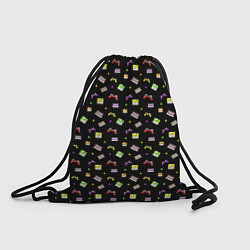 Рюкзак-мешок 90s pattern on black, цвет: 3D-принт