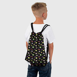 Рюкзак-мешок 90s pattern on black, цвет: 3D-принт — фото 2