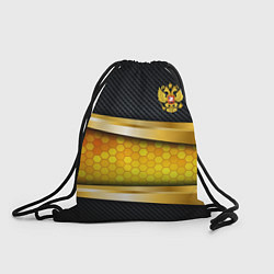 Рюкзак-мешок Black & gold - герб России, цвет: 3D-принт