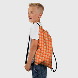 Рюкзак-мешок Цветочки на оранжевом фоне, цвет: 3D-принт — фото 2