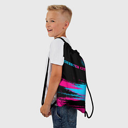 Рюкзак-мешок Leicester City - neon gradient: символ сверху, цвет: 3D-принт — фото 2