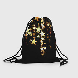 Рюкзак-мешок Золотые праздничные звезды, цвет: 3D-принт