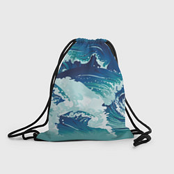 Рюкзак-мешок Несущиеся морские волны, цвет: 3D-принт