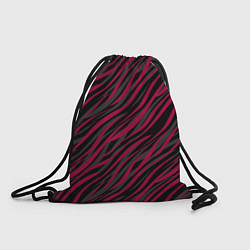 Рюкзак-мешок Модный полосатый красно- черный узор Зебра, цвет: 3D-принт