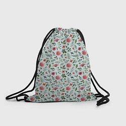 Рюкзак-мешок Мятно-цветочный, цвет: 3D-принт