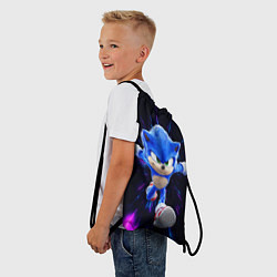 Рюкзак-мешок Sonic running, цвет: 3D-принт — фото 2