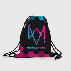 Рюкзак-мешок Watch Dogs - neon gradient, цвет: 3D-принт