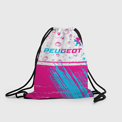 Рюкзак-мешок Peugeot neon gradient style: символ сверху, цвет: 3D-принт