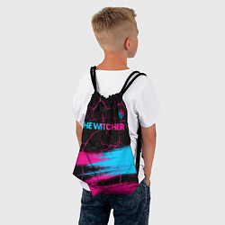 Рюкзак-мешок The Witcher - neon gradient: символ сверху, цвет: 3D-принт — фото 2