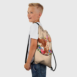 Рюкзак-мешок Оленёнок и заяц, цвет: 3D-принт — фото 2