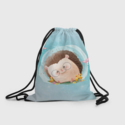 Рюкзак-мешок Ёжик и бабочки, цвет: 3D-принт