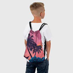 Рюкзак-мешок Человек отдыхает в гамаке под пальмами, цвет: 3D-принт — фото 2