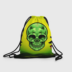 Рюкзак-мешок Зеленый череп, цвет: 3D-принт