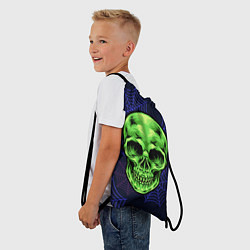 Рюкзак-мешок Зеленый большой череп, цвет: 3D-принт — фото 2