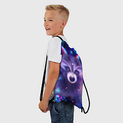 Рюкзак-мешок Волшебный енот в цветах, цвет: 3D-принт — фото 2