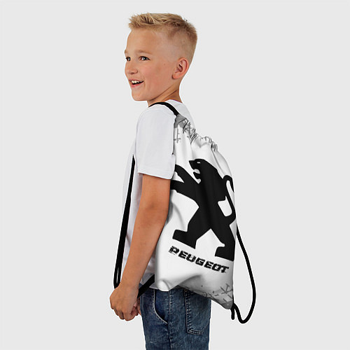 Мешок для обуви Peugeot speed на светлом фоне со следами шин / 3D-принт – фото 3