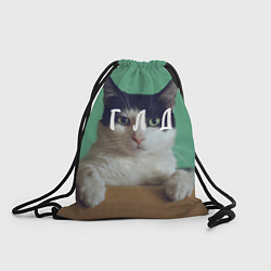Рюкзак-мешок Мем с котом - голод, цвет: 3D-принт