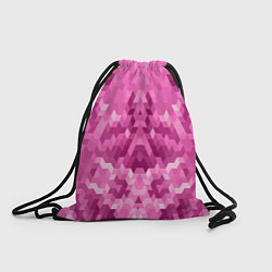 Рюкзак-мешок Яркий малиново-розовый геометрический узор, цвет: 3D-принт