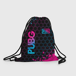 Рюкзак-мешок PUBG - neon gradient: надпись, символ, цвет: 3D-принт