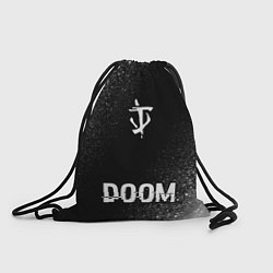 Рюкзак-мешок Doom glitch на темном фоне: символ, надпись, цвет: 3D-принт