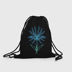 Рюкзак-мешок Неоновый цветок на черном фоне, цвет: 3D-принт