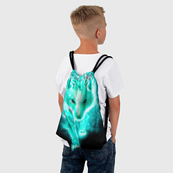 Рюкзак-мешок Неоновый волк, цвет: 3D-принт — фото 2