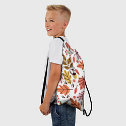 Рюкзак-мешок Осенний паттерн - листья, цвет: 3D-принт — фото 2