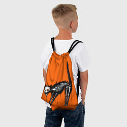 Рюкзак-мешок Котик скелетик - Хеллоуин, цвет: 3D-принт — фото 2