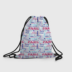 Рюкзак-мешок Парижская бумага с надписями - текстура, цвет: 3D-принт