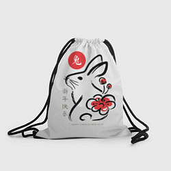 Рюкзак-мешок Rabbit with flower - chinese new year, цвет: 3D-принт