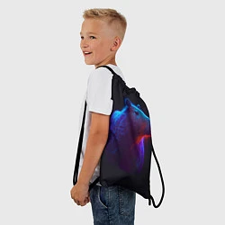 Рюкзак-мешок Неоновая капибара на чёрном фоне, цвет: 3D-принт — фото 2
