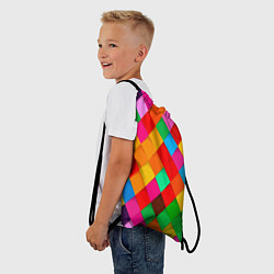 Рюкзак-мешок Цветные лоскуты - пэчворк, цвет: 3D-принт — фото 2