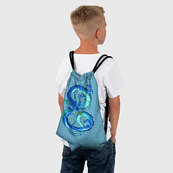 Рюкзак-мешок Синий дракон в форме цифры 8, цвет: 3D-принт — фото 2