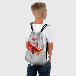 Рюкзак-мешок Love - сердечки, цвет: 3D-принт — фото 2