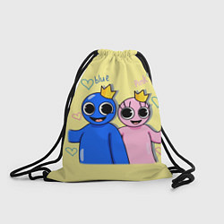Рюкзак-мешок Радужные друзья: Синий и Розовая, цвет: 3D-принт
