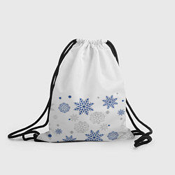 Рюкзак-мешок Новогодние Снежинки - Белый, цвет: 3D-принт