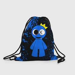 Рюкзак-мешок Радужные друзья Синий - брызги краски, цвет: 3D-принт