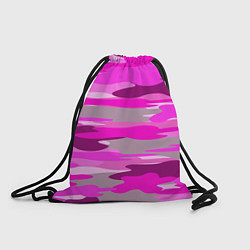 Рюкзак-мешок Абстракция милитари ярко розовый, цвет: 3D-принт