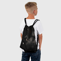 Рюкзак-мешок Чёрный большой кролик, цвет: 3D-принт — фото 2