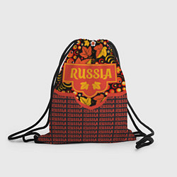 Рюкзак-мешок Хохломская роспись - символы России, цвет: 3D-принт