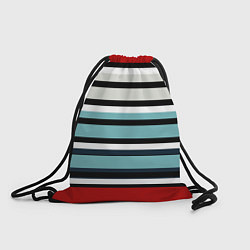 Рюкзак-мешок Красные голубые и белые полосы, цвет: 3D-принт