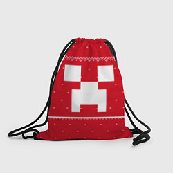 Рюкзак-мешок Новогодний крипер - Майнкрафт, цвет: 3D-принт
