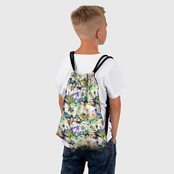 Рюкзак-мешок Цветочный узор на фоне в горошек, цвет: 3D-принт — фото 2