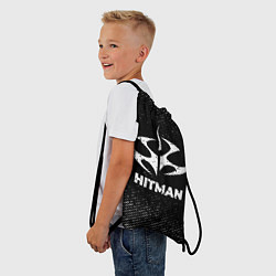 Рюкзак-мешок Hitman с потертостями на темном фоне, цвет: 3D-принт — фото 2