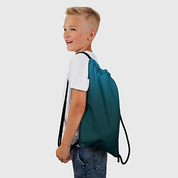 Рюкзак-мешок Градиент бирюзовый, цвет: 3D-принт — фото 2