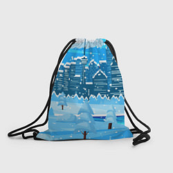 Рюкзак-мешок Снежный город, цвет: 3D-принт