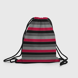 Рюкзак-мешок Красно-черный полосатый современный узор, цвет: 3D-принт