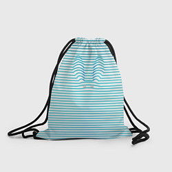 Рюкзак-мешок Бело-голубые полосы и заячьи уши контуром, цвет: 3D-принт