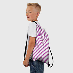 Рюкзак-мешок Полосатый паттерн бело-розового цвета, цвет: 3D-принт — фото 2