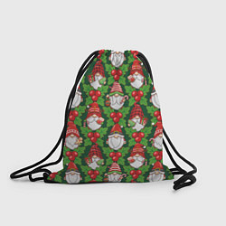 Рюкзак-мешок Новогодние гномы - паттерн, цвет: 3D-принт